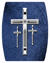 DAREC 517 SL SH BL Silver 3 Crosses Shimmer Blue Background